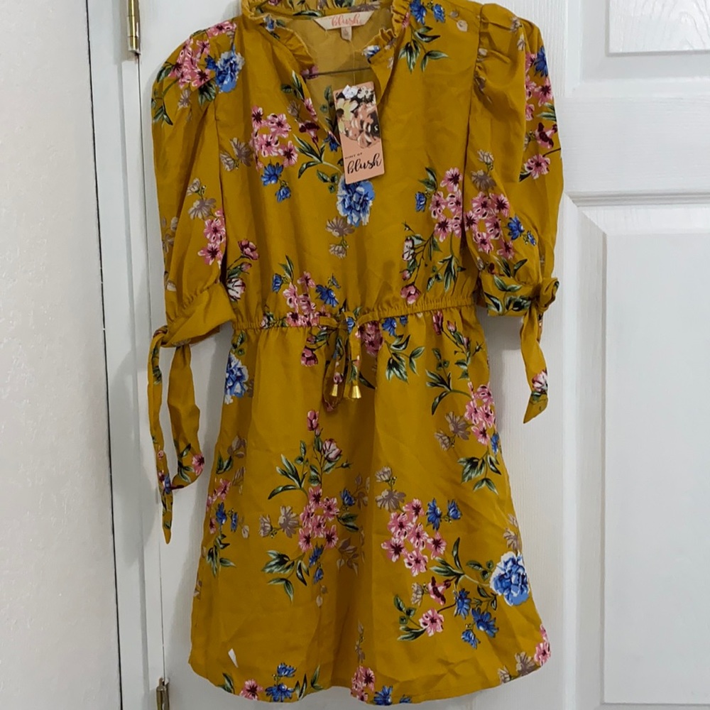 NWT Blush Orange Dress Girl. Elastic waistband